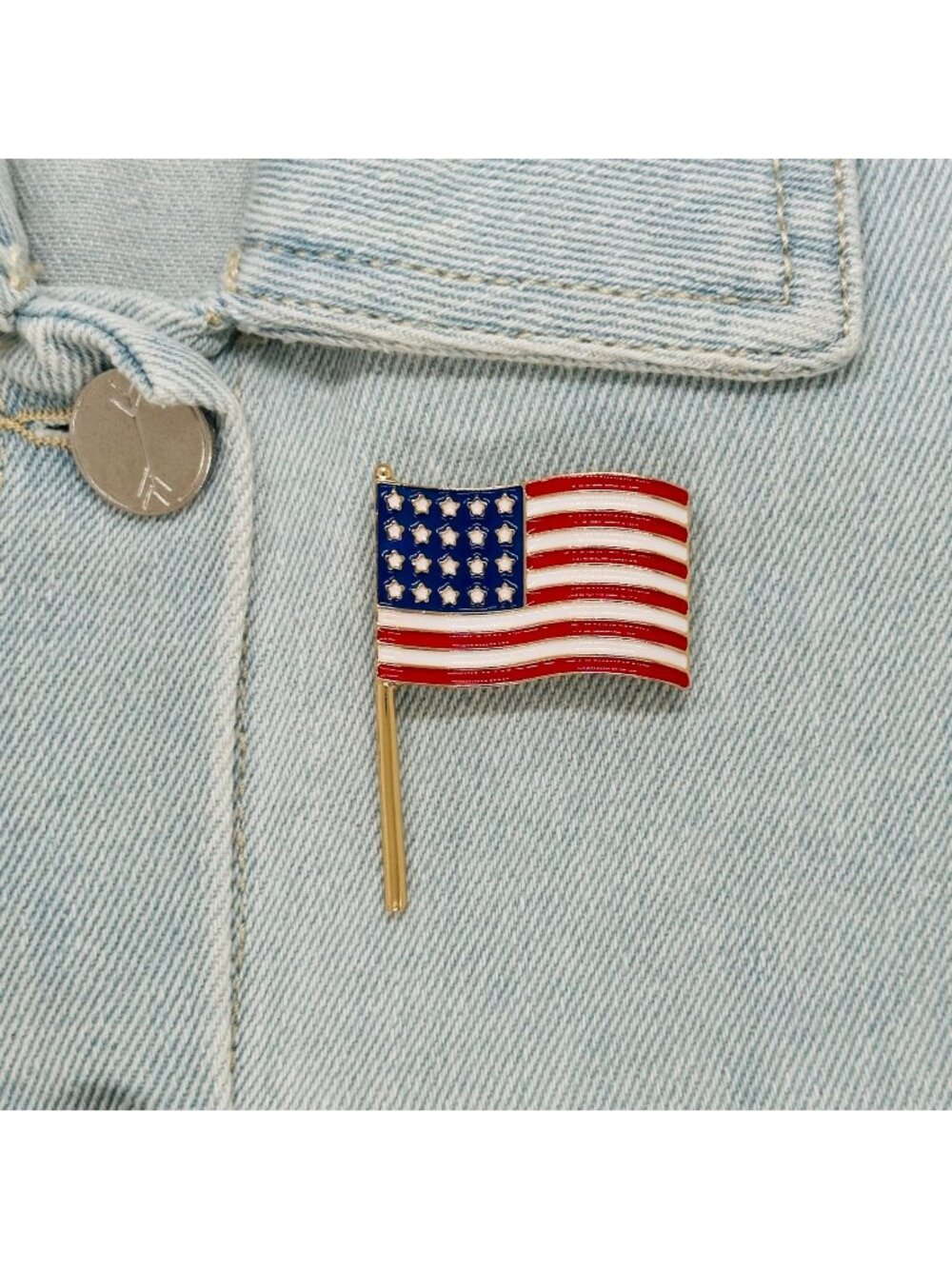 ✨USA American Flag Pin Classic Enamel Brooches National Flag Patriotic Pin